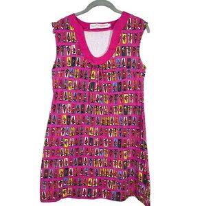 Tracy Negoshian Dress L Pink Sunbather Mini Retro Chic Preppy Coastal Colorful